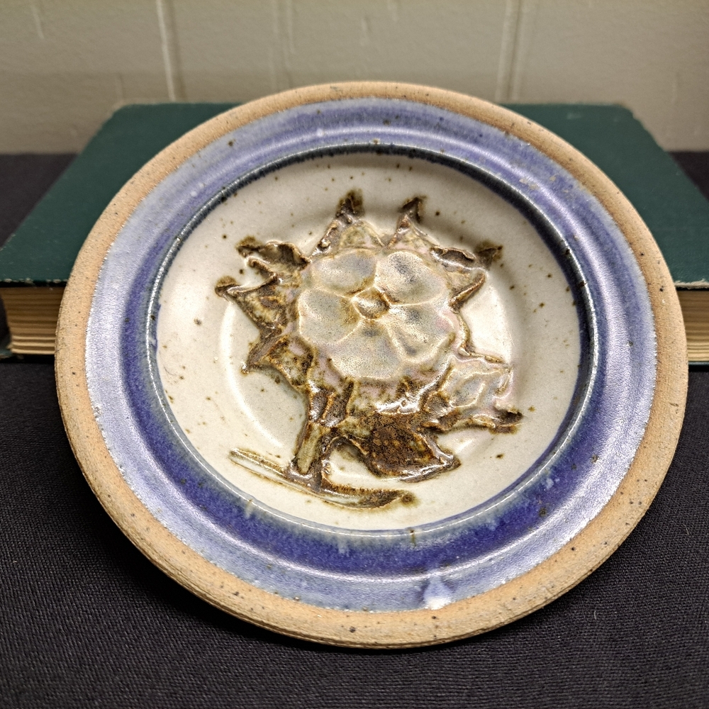 Vintage Handcrafted Ceramic Floral Plate WILD ROSE Alberta